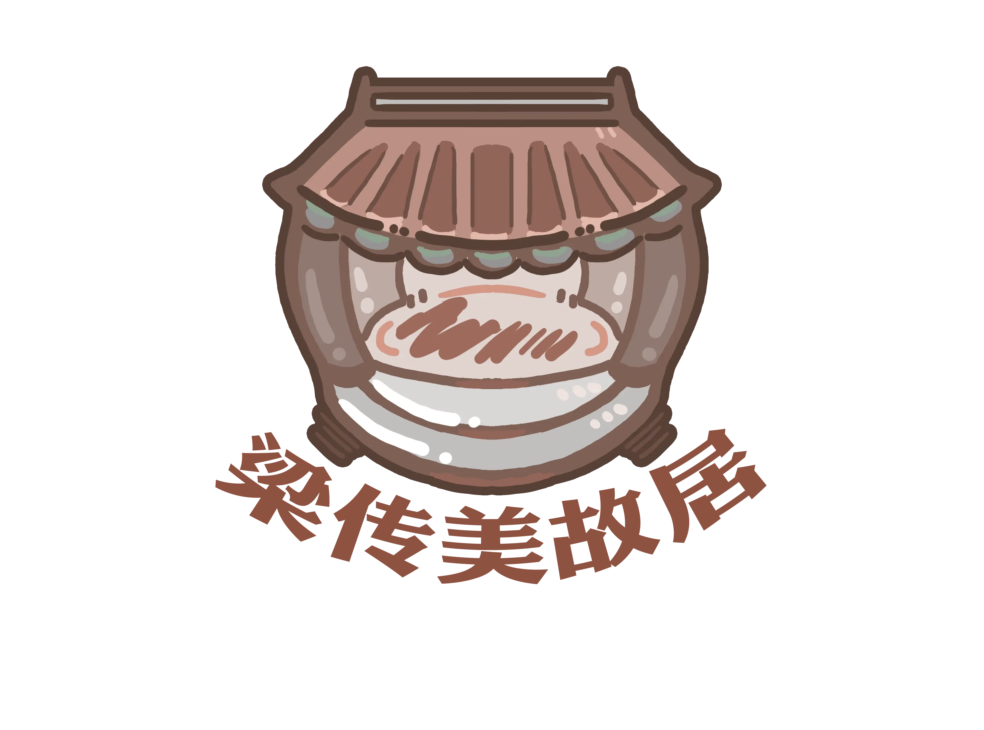 梁传美故居地图地标插画原稿